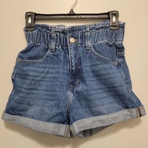 Kancan high waisted paper bag jean shorts